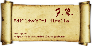 Földvári Mirella névjegykártya